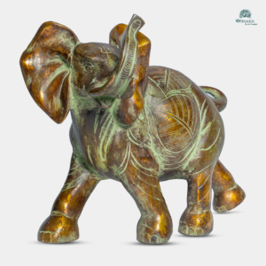 Handcrafted Brass Elephant Showpiece with Antique Finish