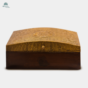 Handcrafted Wooden Jewellery Box with Brass Sheet Embossing