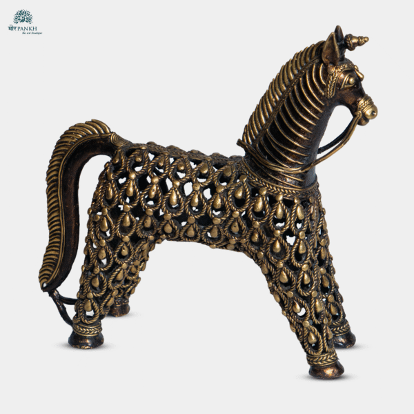 Dhokra Horse Brass Décor Sculpture - Image 3