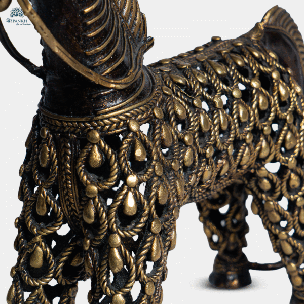 Dhokra Horse Brass Décor Sculpture - Image 2