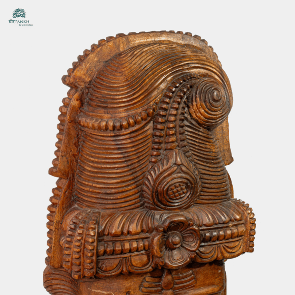 Hand-Carved Wooden Lord Shiva Wall Mask (2ft) - Image 2