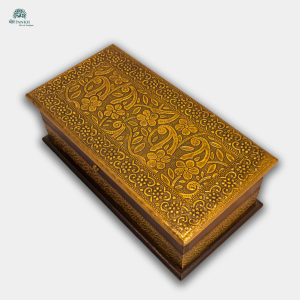Handcrafted Brass and Wood Utility Box (teabag box) - Image 2