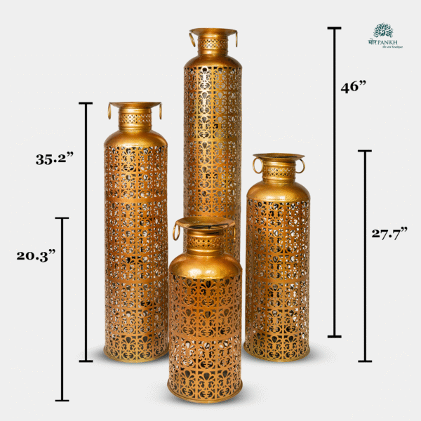 Handcrafted Metal Tealight Holders – Set of 4 - Image 2