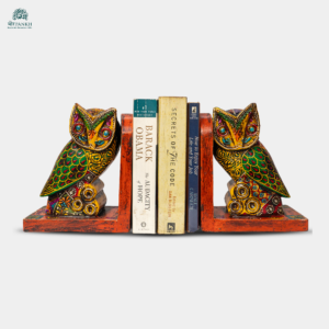 Painted Wooden Owl bookends