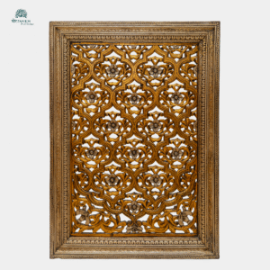 Handcrafted Woooden Jaali Panel with Gold Leaf  Detailing