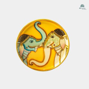 Pichwai Hand-Painted Wooden Wall Plate