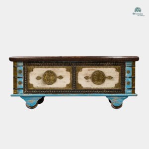 Blue & Brass Sandook – Handcrafted Vintage-Style Chest