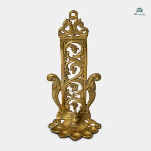 Handcrafted Multi-Wick Brass Diya with Peacock Motif