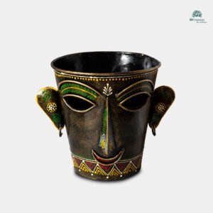 Handcrafted Tribal -Inspired Metal Face Beverage Cooler Bucket