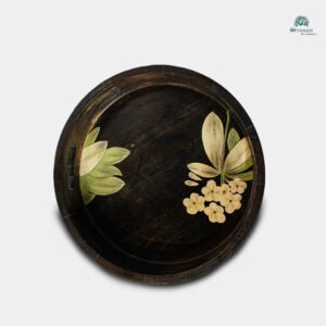 Bloom Handcrafted Round Wooden Tray