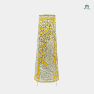 Handpainted Leather Lamp – Solo Peacock Bloom Floor Lamp